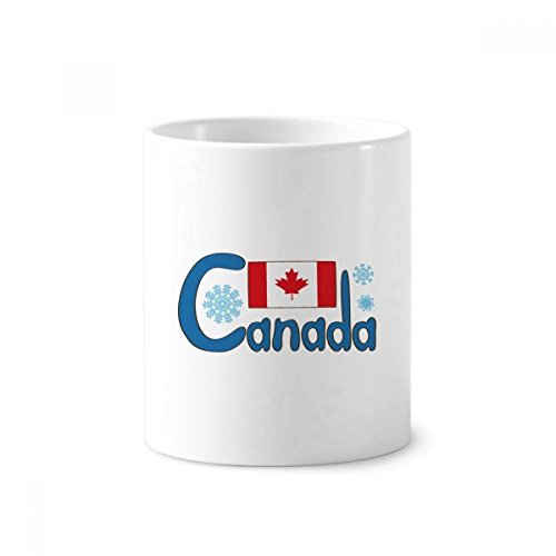 Porte-brosse à dents Canada gobelet en céramique bleu motif drapeau national