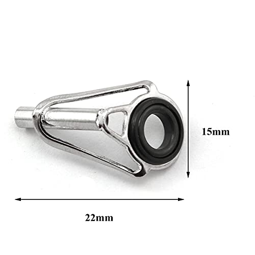 Heyous FRTFCGR-10 10Pcs Fishing Rod Tip Repair Kit Fishing Rod Guides Top Tips Diy Eye Rings Stainless Steel Frames Ceramics Guide Ring thumb #2