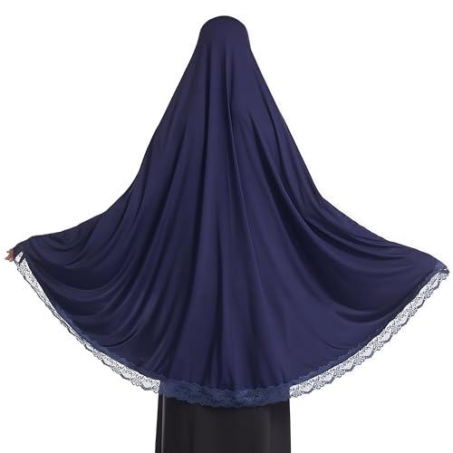 Prlemend Muslim Hijab for Women Dubai Silk Scarf Lace Head Wrap Scarves Solid Color Shawls