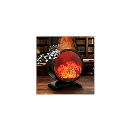 Fireplace Flame Oil Diffuser with Speaker and Timer