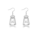 HOLLP Funny Salty Bitch Earrings Salt Shaker Jewelry Weird Earrings Gift For Her (salty earrings)