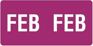 Doctor Stuff - File Folder Month Labels, February, Compatible with Smead SMMK Series Stickers, Purple, 1/2" x 1", 250/Pack