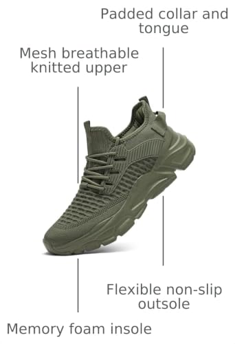 Image of Men's Slip on Walking Shoes Tennis Running Sneakers Lightweight Breathable Casual Soft Sole Comfort Work Gym Trainers