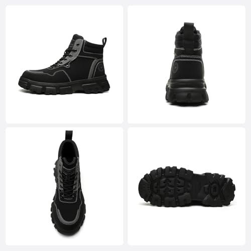 USOR Sicherheitsstiefel Sicherheitsschuhe Stahlkappe Schuhe für Herren Damen Sicherheitsschuhe Stahlkappe Turnschuhe Arbeitsstiefel Sneaker Leicht Atmungsaktiv Industriekonstruktion, Schwarz , 38.5/39 – Bild 9