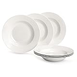 HOCHWERTIGES NEUES BONE CHINA | Das SUNTING Neues Bone China suppenteller tief besteht aus sehr leicht und dünn und langlebig Neues Bone China-Material: Die glatte und robust Glasur hält mehreren Kratzern mit Messern und Gabeln stand, sehr leicht zu reinigen und zu pflegeleicht.