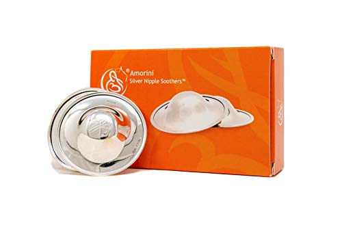 Amorini Silver Nipple Soothers/Covers: The Ultimate Comfort Solution for Breastfeeding Moms, Post Partum Must Have, Immediate Comfort for Nursing Nipples. Pure 925 Silver - NOT Plated! Made in Italy