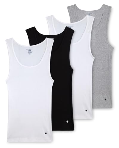 Lucky Brand Mens Tank Top Undershirt - 4 Pack Breathable Cotton Mens Undershirts - Tagless Sleeveless Shirts for Men (S-XL)