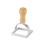 Fantes Ravioli Maker Stamp Set, Square Stamp with Wooden Handle and Fluted Edge, 2.75-Inch, The Italian Market Original since 1906