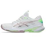 ASICS Women's Solution Speed FlyteFoam 4 Clay Tennis Shoes, 8.5, White/MORGANITE