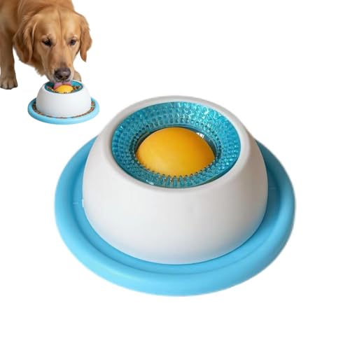 Lick Sphere Dog and Cat, New Upgraded Licksphere for Dogs and Cats, Stay-Put Non-Slip Base, Anti-Choking Slow Feeder, All Dogs and Cat for Wet Food, Yogurt, Purees (Blue)