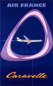 Poster Air France Caravelle 63X100 Cm grand format de haute qualité