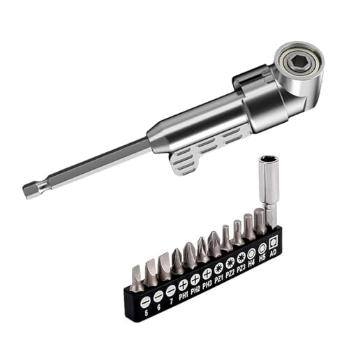 Accesorio de accionamiento en ángulo recto, adaptador de llave angular, juego de adaptadores de esquina, accesorios de destornillador, adaptador de taladro, 105 grados, para atornillar tornillos en