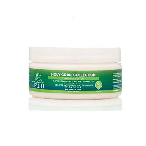 Strands of Faith Moisturizing Twisting Butter | Holy Grail Collection | Including Babassu, Kukui, and Baobab Oil | Hydrates & Revitalizes to Healthy Hair | For Dry Hair Types | 8 Oz (Moisturizing Butter)