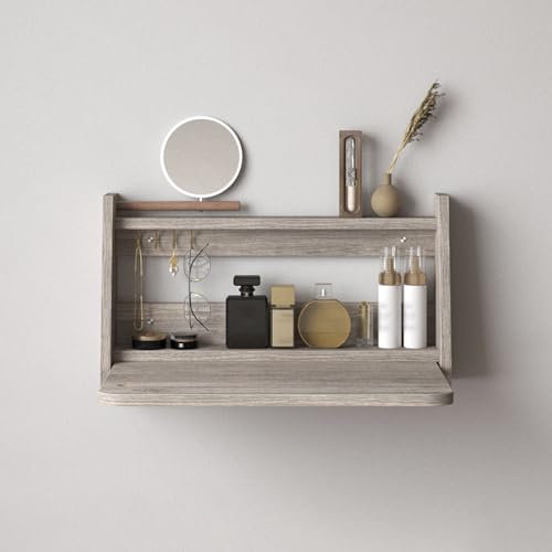 Tocador de pared para maquillaje compacto juego de tocador de madera con espejo
