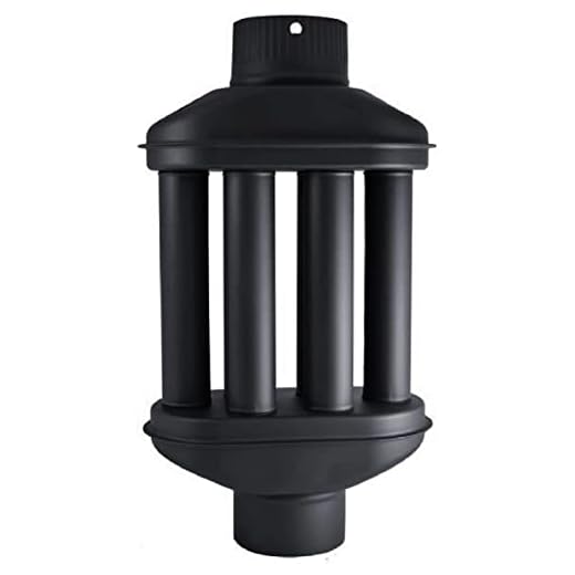 Uzman Intercambiador de calor de escape 120/130 mm,6 tubos,tubo de chimenea, de humo, enfriador de gas de combustión, tubo de escape, de horno, acumulador de calor (120 mm de diámetro), Negro Mate