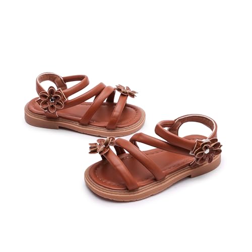 Image of Komfyea Girl Summer Cute Wrap Toe Toddler Soft Flower Flat Beach Sandal Shoes