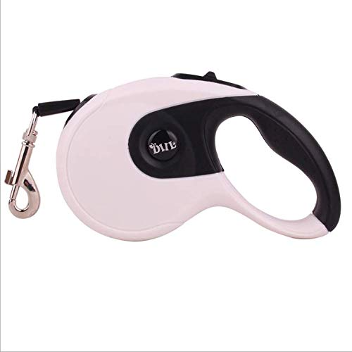 Corde de chien de compagnie automatique 5m sangle nylon blanche