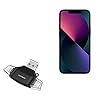BoxWave Smart Gadget Compatible with Apple iPhone 13 Mini – AllReader SD Card Reader, microSD Card Reader SD Compact USB – Jet Black