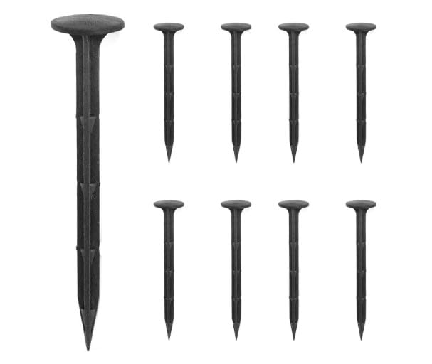 HHBR Weed Nails - Garden Lawn Stakes 7 inch Landscape Anchors Spikes Rustproof Nail for Ground Lawn Edging, Weed Fabric, Weed mat/Mulch Film Nail Gardening Fixing Tools Pack of (100) (Heavy Quality)
