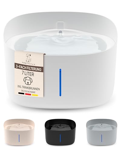 Pretty PAW® Trinkbrunnen für Hunde I Super leiser Hunde Trinkbrunnen mit 7 Liter Wassertank I BPA-freier Hundebrunnen mit Filter & LED I Leicht zu reinigender Dog Wasserspender Pretty PAW® Trinkbrunnen für Hunde I Super leiser Hunde Trinkbrunnen mit 7 Liter Wassertank I BPA-freier Hundebrunnen mit Filter & LED I Leicht zu reinigender Dog Wasserspender