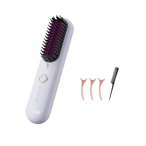 Plancha alisadora inalámbrica para cabello color púrpura miniatura 1