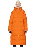 Orolay Women's Maxi Puffer Jacket Winter Warm Down Coat Casual Loose Jacket with Detachable Hood Orange X-Large