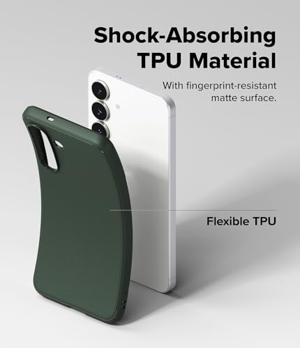 Image of Ringke Onyx for Samsung Galaxy S25 FE Case [Anti-Fingerprint Texture] Ultra Thin Lightweight Shockproof Cover with Non-Slip Side Grip - Dark Green
