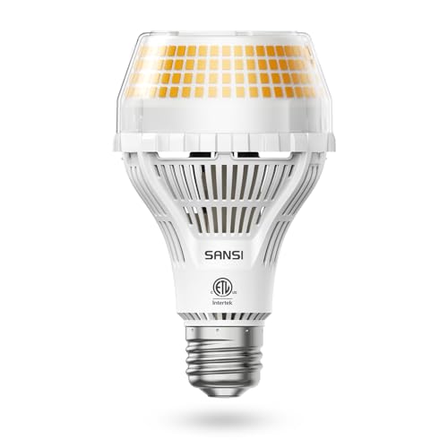 Reviews de Foco led los mejores 5. 48 SANSI - foco LED mejorada equivalente a 300 W, 5000 lúmenes A21, no regulable con base E26, 30 W de potencia, 3000 K, luz blanca cálida brillante para el hogar