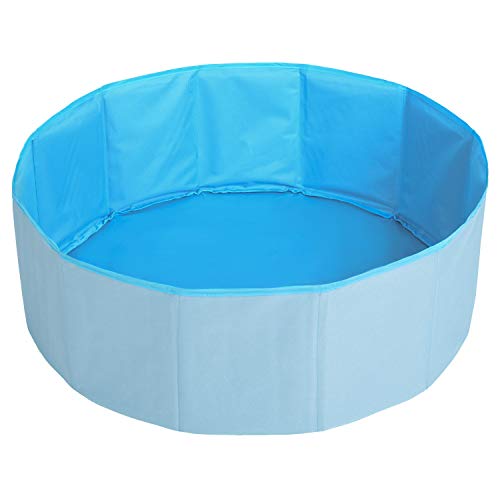 Selonis Faltbare Bällebad Mit 100 Bälle Für Kinder Spielbad, Blau:Grau/Weiß/Transparent/Babyblau