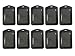 KLOUD City® 10 pcs vertical style Black leather business ID badge card holder with slot & chain Holes