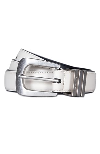 Women's 1 Inch Belt with Triple Metal Keeper & Tip, Western-Inspired Buckle