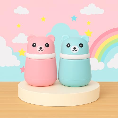 Image of Pack of 2 Baby Skin Care Powder Talcum Puff Case Cum Container Reusable Refillable Boxes For Body And Face Grooming BPA Free (DESIGN 4)