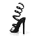 Liliana Women's Open Toe Spiral Wrap Up Strappy High Heels Sandals (Black, US Footwear Size System, Adult, Women, Numeric, Medium, 8)