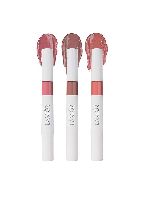 LAMIOR Peptide Glaze Lip Balm Combo Pack Of 3 - Cookies N Cream | 3-In-1 Formula For Glossy Shine, Healing, And Nourishment | Pillowy-Soft Lips | Nourishes Dry Skin | Real Reviews, Juicy Results!