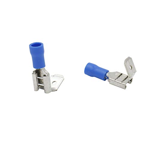 Heschen Terminal de crimpado de pala de desconector, multiapila, azul, 100 unidades