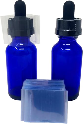 Image of 45 x 23 mm Clear Perforated Shrink Band for Boston Round Bottles, Tincture Bottles & Dropper Bottles [Cap Diameter: 1 inch] Pack of 250