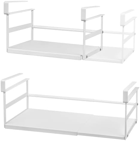 2Pack Under Shelf Storage Basket Organizer Expandable Width Add-O...