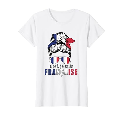 French Girl France Fille Française Femmes Drapeau Français T-Shirt