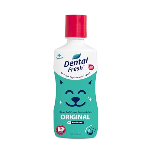 Dental Fresh Water Additive for Dogs and Cats Clean Teeth and Fresh Breath Daily Pet Oral Care Just Add to Water Flavorless 8 fl oz