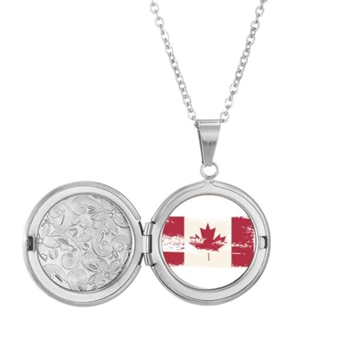 Collier médaillon canadien noir et rouge aux finitions soignées d'exception