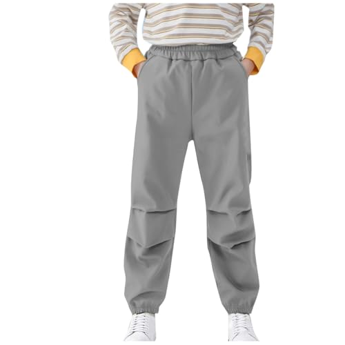 Boys Oversized Ankle Cargo Pants Fashion Cute Elastic Waist Pants Baggy Stretch Lightweightt Joggers for Boy 5-16t