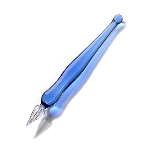 Image of Handmade Glass Dip Pen Crystal Calligraphy Pen Signature Dipped Pen for Artist,Writing Drawing Decoration (Blue)
