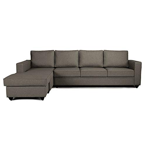 Image of Wakefit Sofa Set | 3 Year Warranty | Sofa 3 Seater, 3 Seater Sofa for Living Room, Wooden Sofa Set, 3 Seater + Left Aligned, Sofa for Living Room - Napper(Omega : Grey)