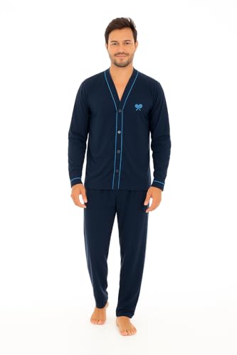 Pijama Masculino Adulto Inverno Frio Aberto com Botões, May Flower