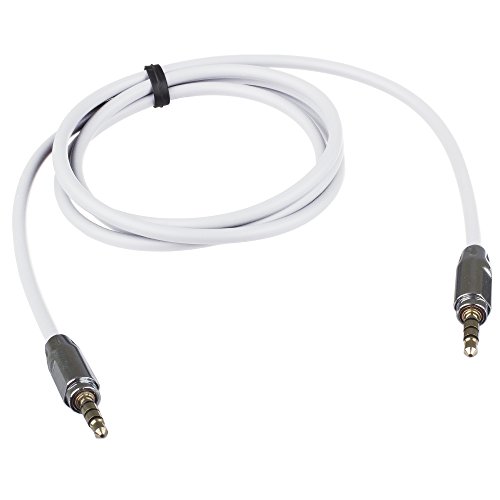 Lilware Rubberized 35 Inches (90 cm) Aux Audio Cable 3.5mm Jack Male to Male Cord For Multimedia Devices - White - Image 2