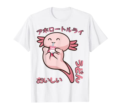 Anime Art Merch Amantes Mujeres Chica Hombres Vintage Axolotl Vida Camiseta