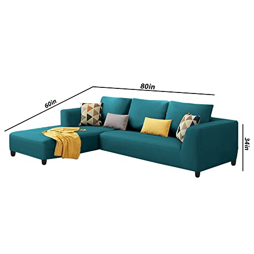 Image of Galib LHS 4 Seater L Shape Sofa Set for Living Room (Pine) Premium Fabric