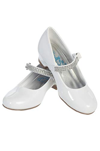 White Dress Shoes for Girls Dress Shoes Flower Girl Heels Mary Jane Shoes for Girls Little Kids Big Dressy Easter Zapatos Blancos para Niñas para Vestidos Size 10