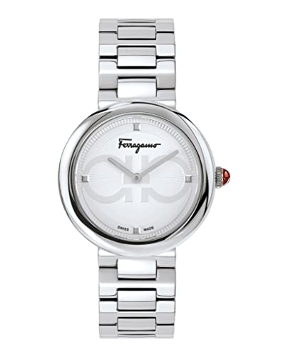 Ferragamo Ferragamo Chic Collection Luxury Womens Watch Timepieces with a Stainless Steel Bracelet and Case Featuring a Silver Dial