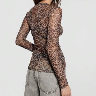 Women's Sexy Bodysuit Long Sleeve Round Neck Sheer Mesh Letter Print See Through Tops Clubwear Going Out Rompers - Image 4